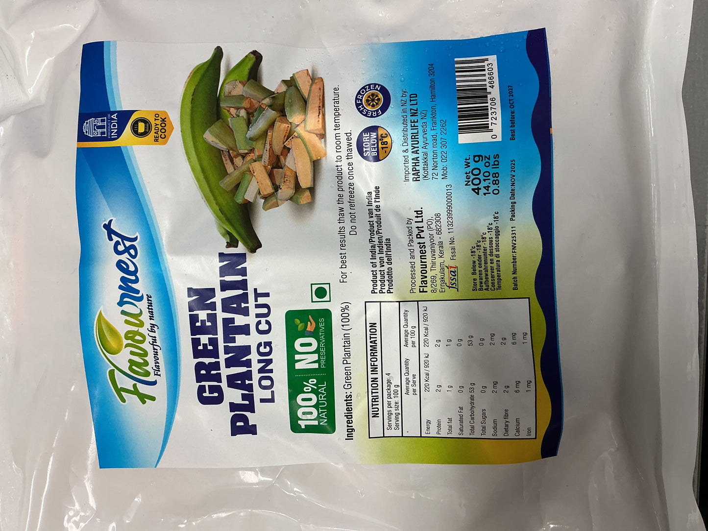 Flavournest Green Plantain Long Cut 400gm