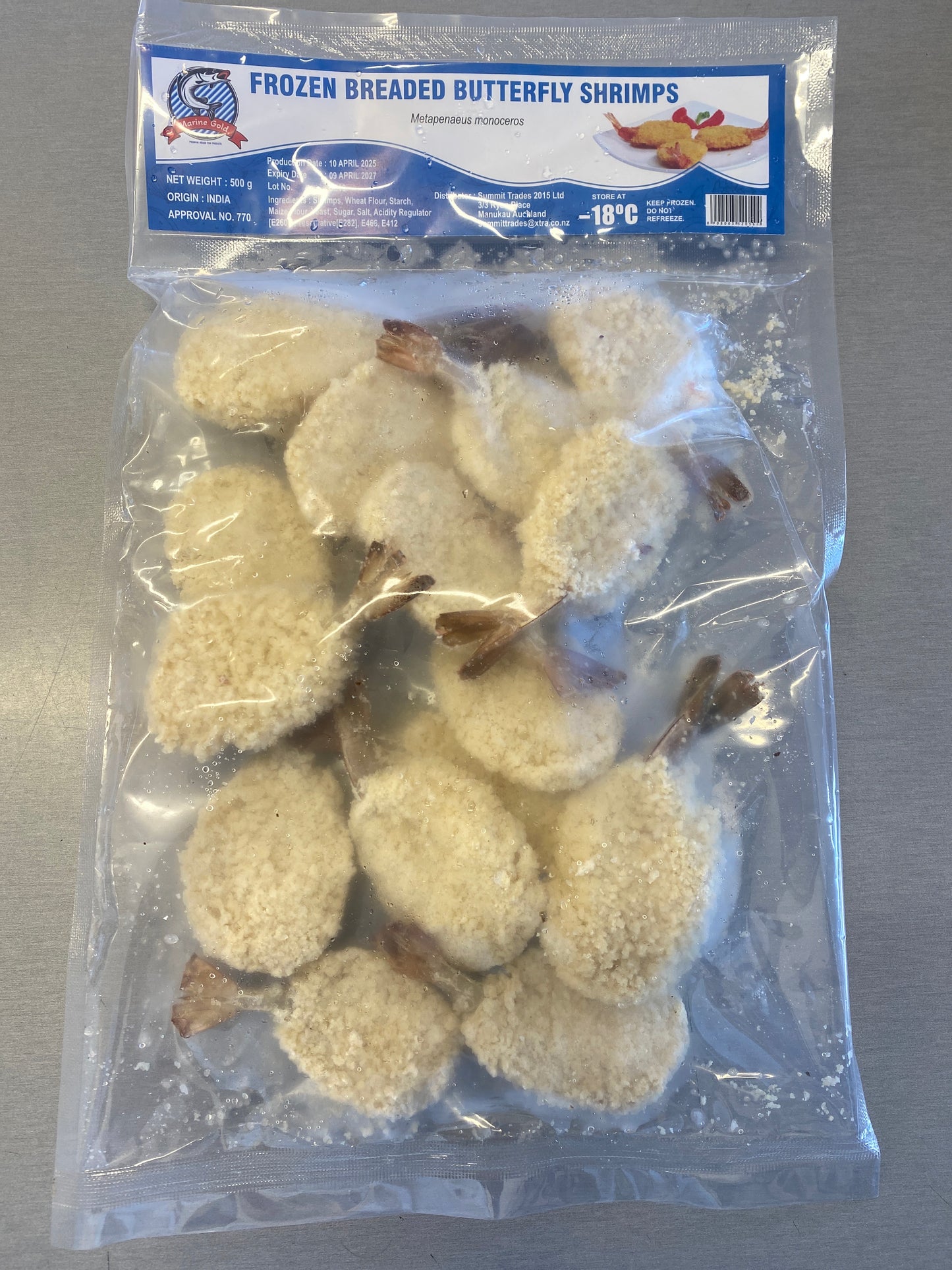 Breaded butterfly shrimp (marine gold 500 gm )